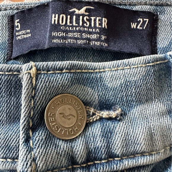 Hollister Light Blue Floral Denim Shorts Y2K style size 5 - Picture 3 of 4